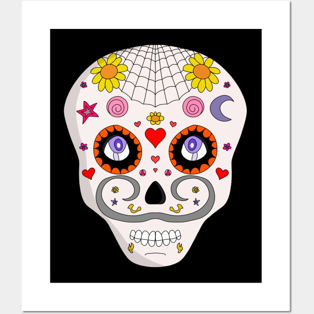 Funny Sugar Skull Wall Art by DiegoCarvalho